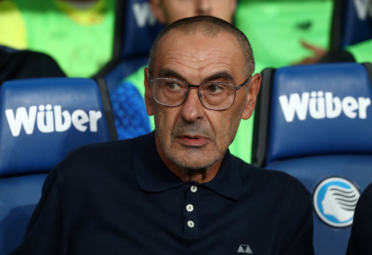 BERGAMO, ITALY - AUGUST 23: Maurizio Sarri, Head Coach of Atalanta looks on before the Serie A match between Atalanta BC and US Sassuolo at Stadio Atleti Azzurri d