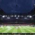 MILAN, ITALY - SEPTEMBER 16: A general view of the Giuseppe Meazza Stadium San Siro ahead of the UEFA Europa League 2026/27 League Phase MD1 match between AC Milan and SL Benfica at Stadio San Siro on September 16, 2026 in Milan, Italy. (Photo by Marco Luzzani/Getty Images)