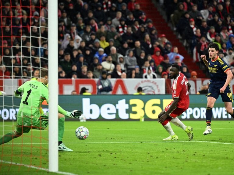 Declan Rice marca para el Arsenal ante el Bayern Múnich