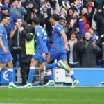 Diego Gómez sonríe tras marcar contra el Crystal Palace